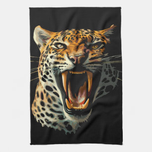 Linge De Cuisine Tête d'attaque du léopard