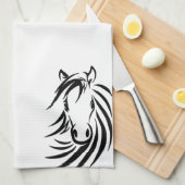 Linge De Cuisine Tête de cheval noir (Quart Plié)