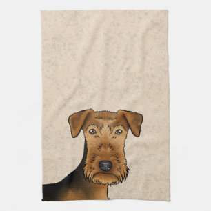 Linge De Cuisine Tête de chien Terrier Airedale Bingley Beige