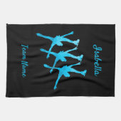 Linge De Cuisine Tête de patinage synchronisée arabesque turquoise (Horizontal)