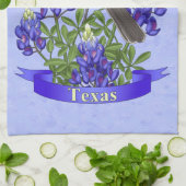 Linge De Cuisine Texas State Mockingbird & Bluebonnet Flower (Plié)