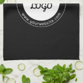 Linge De Cuisine Texte circulaire modifiable et Modèle de logo télé (Plié)