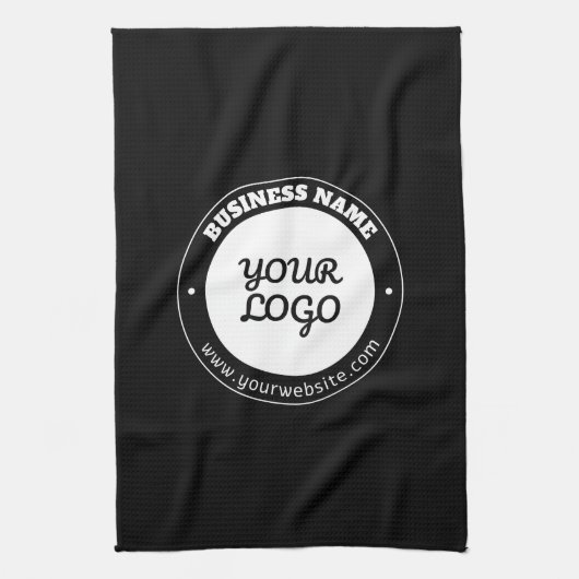 Linge De Cuisine Texte circulaire modifiable et Modèle de logo télé (Vertical)