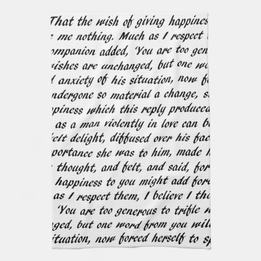 Linge De Cuisine Texte de fierté et de préjudice (Vertical)