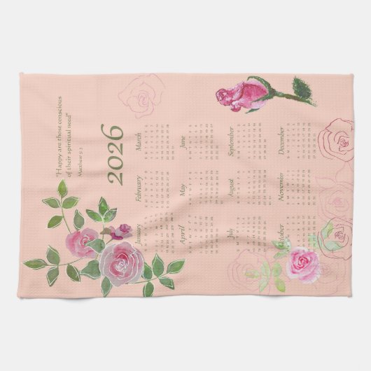 Linge De Cuisine Texte de l'année JW personnalisable avec calendrie (Horizontal)