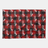 Linge De Cuisine Texte de Noël avec chapeaux de Père Noël (Horizontal)