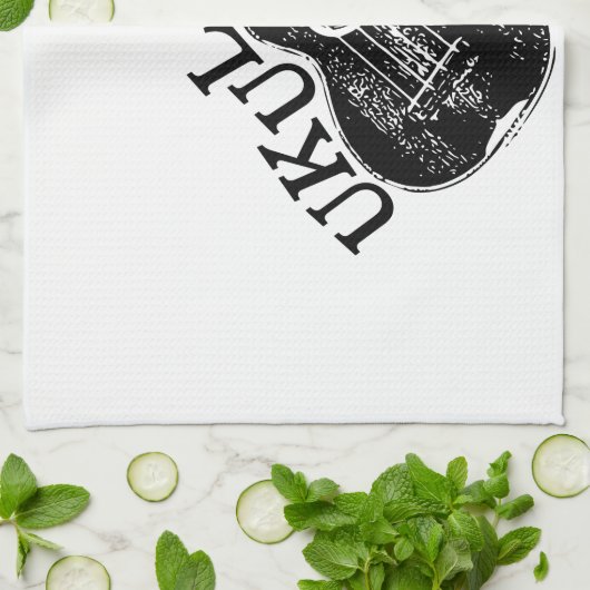 Linge De Cuisine Texte Et Image Ukulele (Plié)