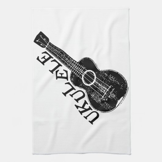 Linge De Cuisine Texte Et Image Ukulele (Vertical)