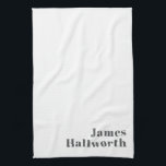 Linge De Cuisine Texte moderne élégant et rétro | Gris<br><div class="desc">Style personnalisable texte gris,  modifier comme vous voulez!</div>