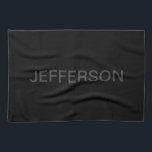 Linge De Cuisine Texte modifiable moderne | Gris foncé et noir<br><div class="desc">Editable look minimaliste,  éditer comme vous voulez!</div>