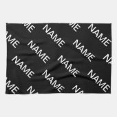 Linge De Cuisine Texte personnalisable | Bold Modern Black & White (Horizontal)