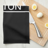 Linge De Cuisine Texte personnalisable | Bold Modern Black & White (Quart Plié)