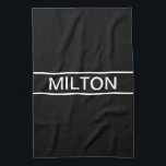 Linge De Cuisine Texte personnalisable | Bold Modern Black & White<br><div class="desc">Un look contemporain audacieux.</div>