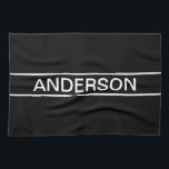 Linge De Cuisine Texte personnalisable | Bold Modern Black & White<br><div class="desc">Un look contemporain audacieux.</div>