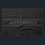 Linge De Cuisine Texte personnalisable | Gras moderne noir et gris<br><div class="desc">Un look contemporain audacieux.</div>