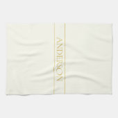 Linge De Cuisine Texte personnalisable simple et élégant | Or blanc (Horizontal)