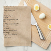 Linge De Cuisine Texte personnalisé de conservation de la recette d (Quart Plié)