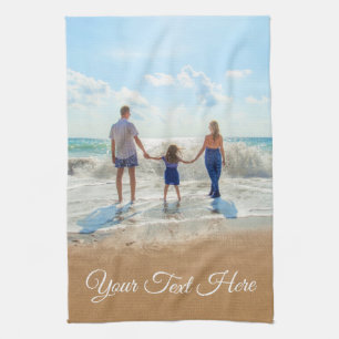 Linge De Cuisine Texte photo personnalisé - Votre design - Vacances