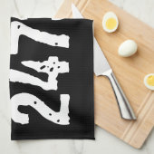 Linge De Cuisine Texte usé et rayé Workout 247365 blanc (Quart Plié)