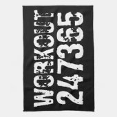 Linge De Cuisine Texte usé et rayé Workout 247365 blanc (Vertical)
