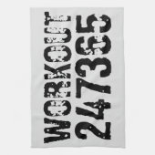 Linge De Cuisine Texte usé et rayé Workout 247365 noir (Vertical)