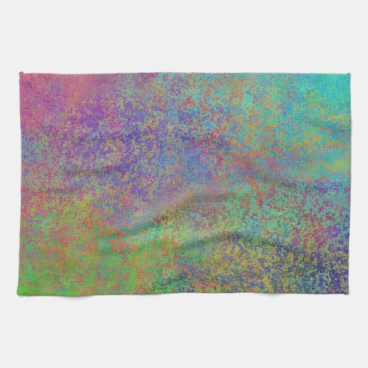 Linge De Cuisine Texture abstrait de cuivre turquoise violet (Horizontal)