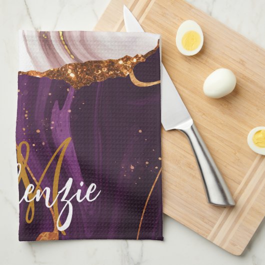 Linge De Cuisine Texture Abstraite de marbre (Quart Plié)