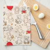 Linge De Cuisine Texture avec le nounours (Quart Plié)