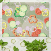 Linge De Cuisine Texture Avec Tranches De Légumes (Plié)
