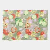 Linge De Cuisine Texture Avec Tranches De Légumes (Horizontal)