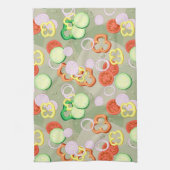 Linge De Cuisine Texture Avec Tranches De Légumes (Vertical)