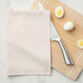 Linge De Cuisine Texture beige et pêche avec blanc. (Quart Plié)