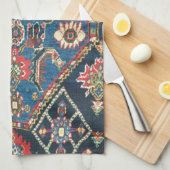 Linge De Cuisine Texture bleue perse turque antique (Quart Plié)