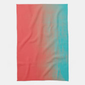 Linge De Cuisine Texture d'aquarelle d'Ombre - Teal et corail (Vertical)