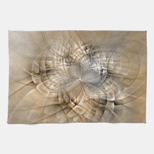 Linge De Cuisine Texture d'art fractal moderne abstrait Tons de Ter (Horizontal)