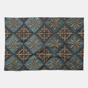 Linge De Cuisine Texture de bronze avec motif de sculpture.