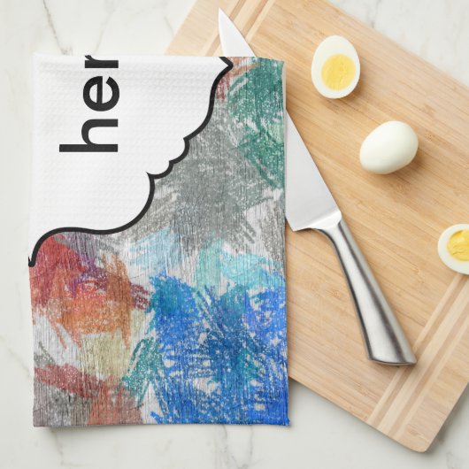 Linge De Cuisine Texture de crayons (Quart Plié)