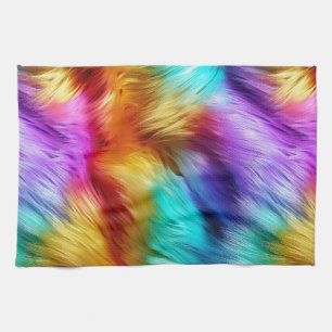 Linge De Cuisine texture de fausse fourrure de monstre arc-en-ciel