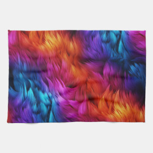 Linge De Cuisine texture de fausse fourrure de monstre arc-en-ciel 