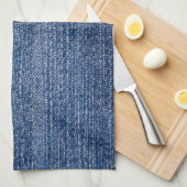 Linge De Cuisine Texture de Jeans en tissu bleu Denim (Quart Plié)