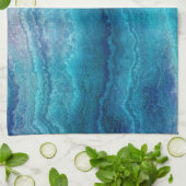 Linge De Cuisine Texture de l'Agate Vert de la Mer Bleue (Plié)