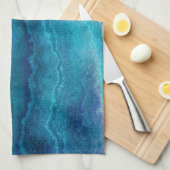 Linge De Cuisine Texture de l'Agate Vert de la Mer Bleue (Quart Plié)