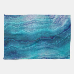 Linge De Cuisine Texture de l'Agate Vert de la Mer Bleue