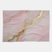 Linge De Cuisine Texture de marbre doré et rose (Horizontal)