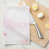 Linge De Cuisine Texture de marbre rose doux (Quart Plié)