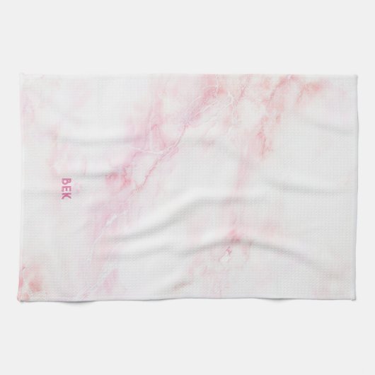 Linge De Cuisine Texture de marbre rose doux (Horizontal)