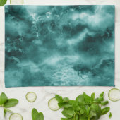 Linge De Cuisine Texture de marbre vert-foncé (Plié)