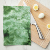 Linge De Cuisine Texture de marbre verte (Quart Plié)