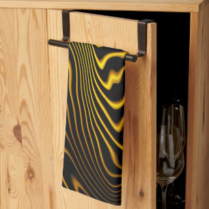 Linge De Cuisine Texture de tourbillons noir jaune or