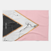 Linge De Cuisine Texture En Marbre Avec Lignes D'Or (Horizontal)